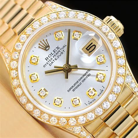 price for gold rolex womens with diamonds|Rolex presidential diamond bezel price.